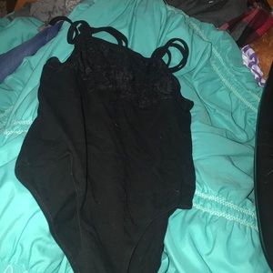 Black flower leotard